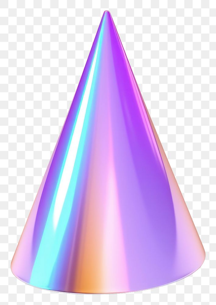 PNG Cone iridescent white background celebration headwear.