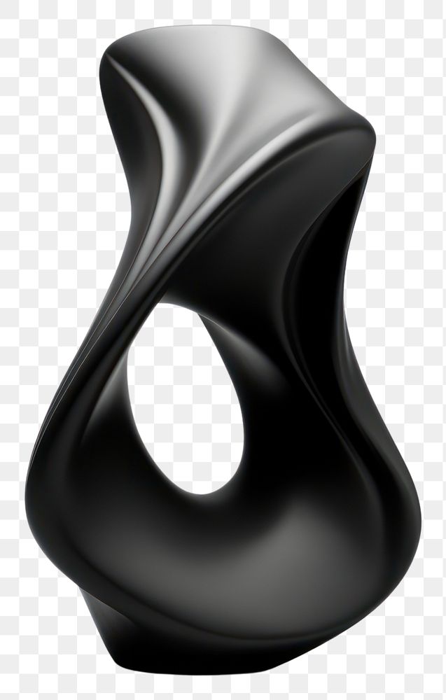 PNG  Sculpture black vase simplicity.