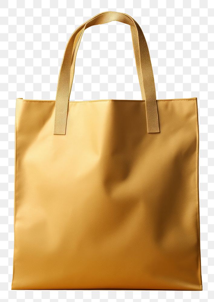 PNG Tote bag mockup handbag gold accessories.
