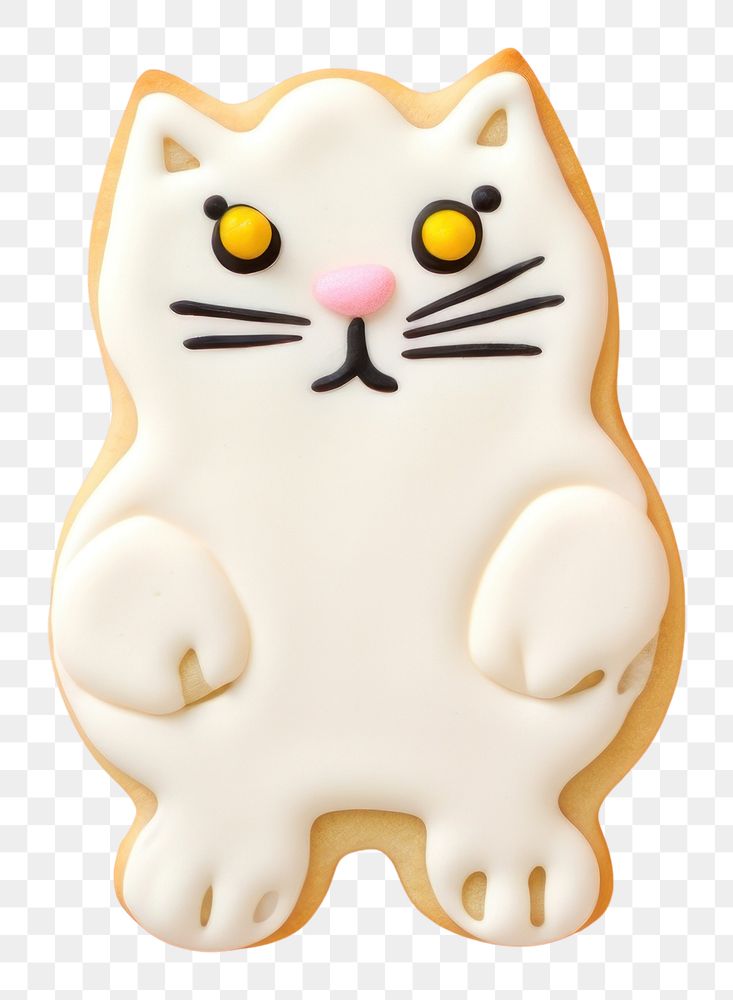 PNG Cat character cookie dessert mammal. AI generated Image by rawpixel.