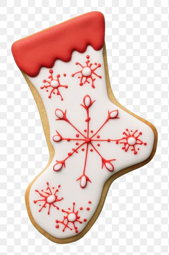 PNG Christmas sock cookie icing dessert. AI generated Image by rawpixel.