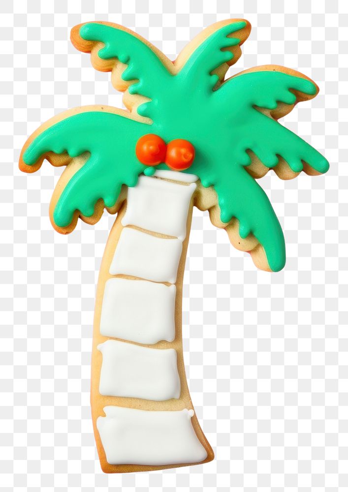 PNG Palm tree dessert cookie icing. AI generated Image by rawpixel.