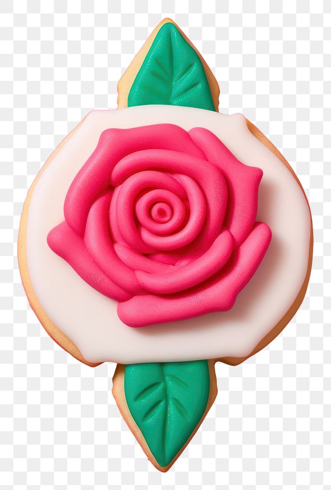 PNG Rose icing dessert flower. AI generated Image by rawpixel.