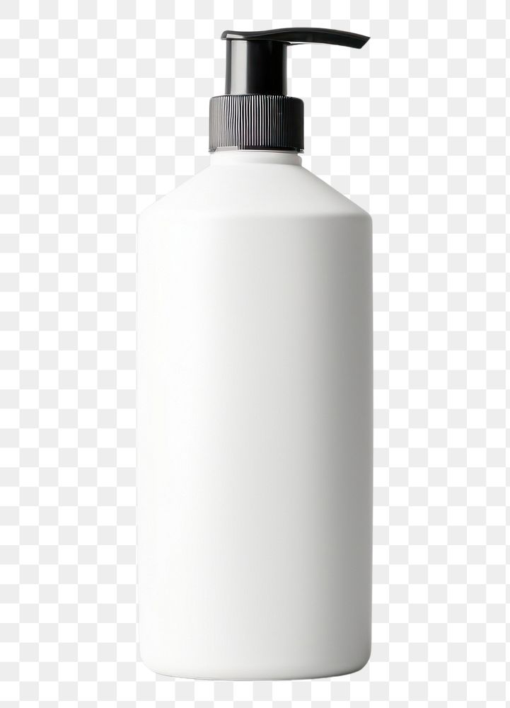 PNG Body lotion mockup cylinder bottle white background.