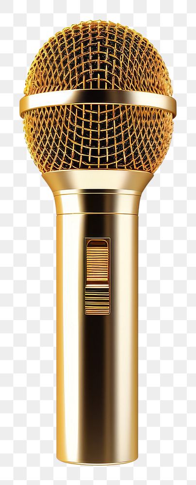 PNG Microphone gold white background performance.