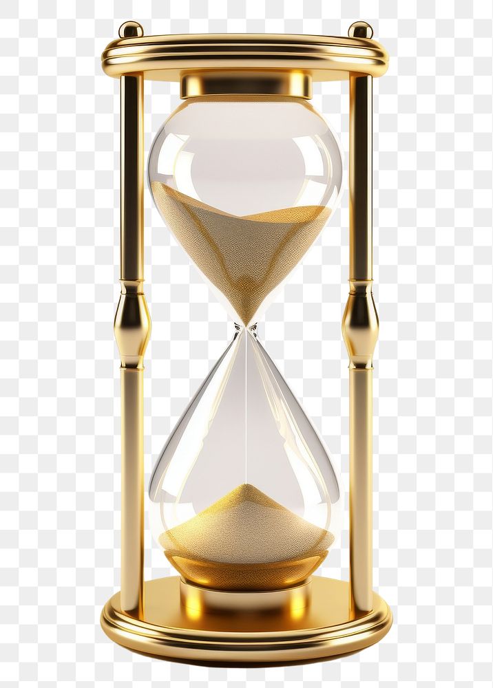 PNG A minimal hourglass gold white background deadline.