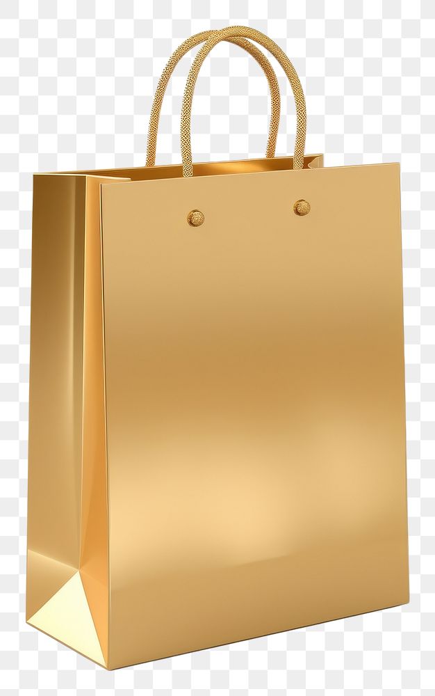 PNG A minimal shopping bag icon handbag gold white background.