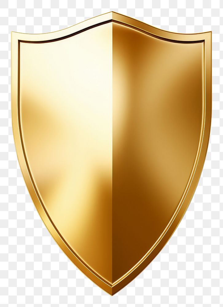 PNG A minimal shield gold white background protection.