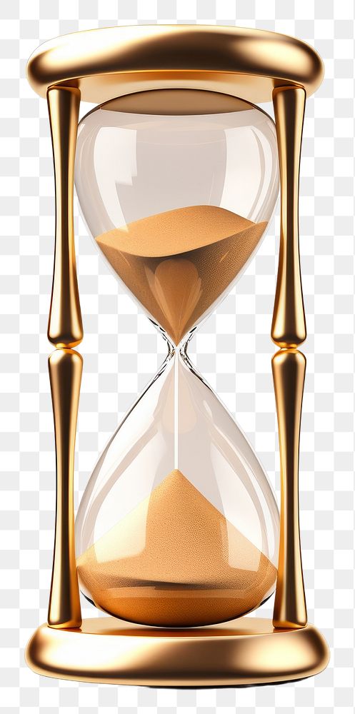 PNG A sand hourglass gold white background deadline.