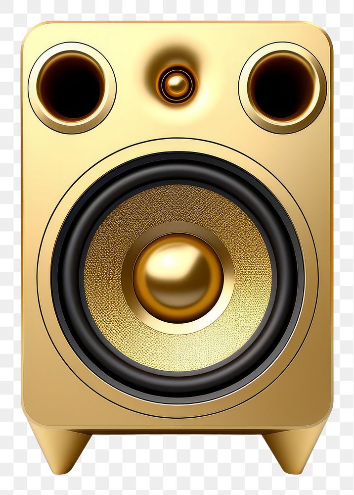 PNG A speaker icon electronics gold white background.