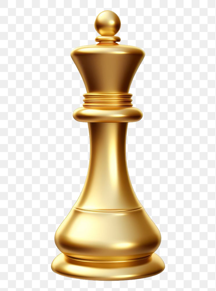 PNG A pawn chess piece gold game white background.
