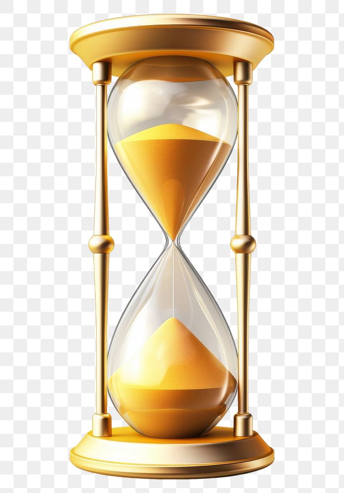 PNG An hourglass icon gold white background deadline.