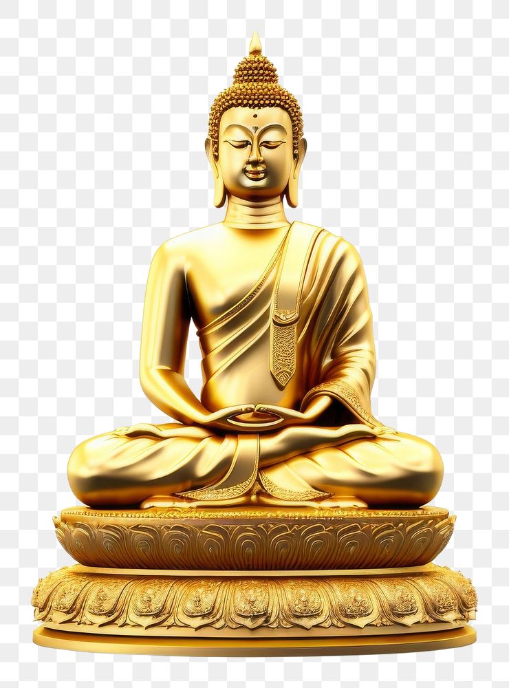 PNG Buddhist gold white background representation.