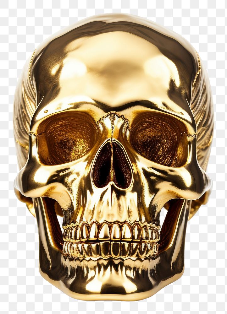 PNG Skeleton head gold white background anthropology.