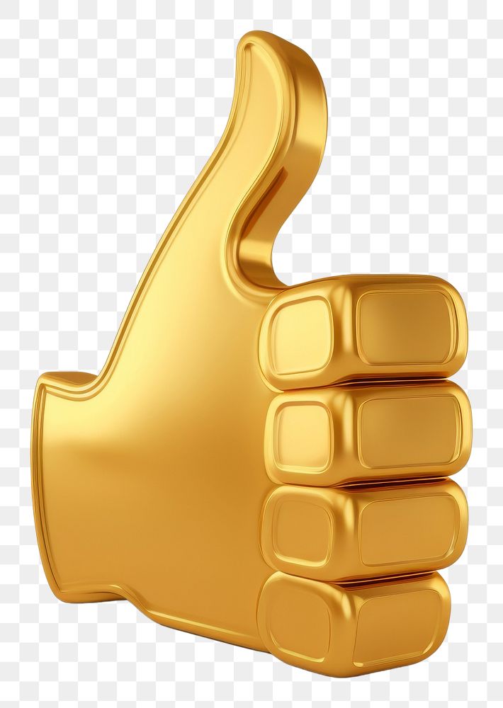 PNG Thumb up icon finger shiny gold.