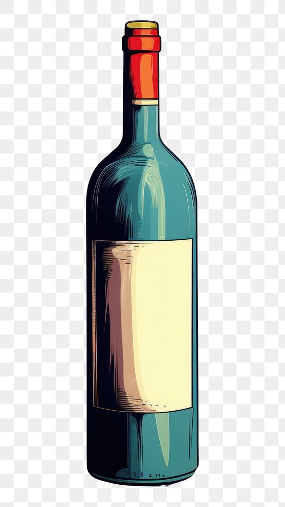 PNG Wine bottle drink white background refreshment. AI generated Image by rawpixel.