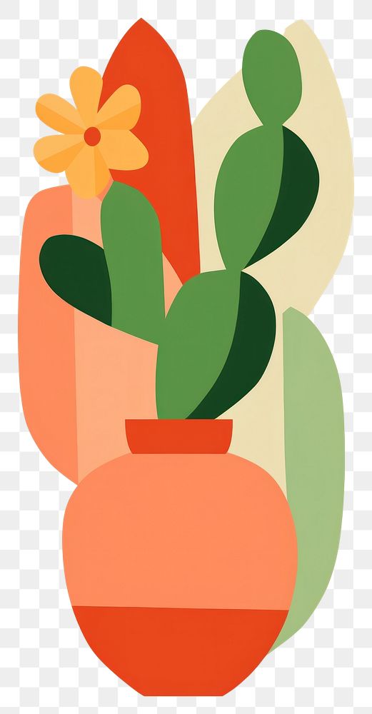 PNG Cactus garden flower plant vase.