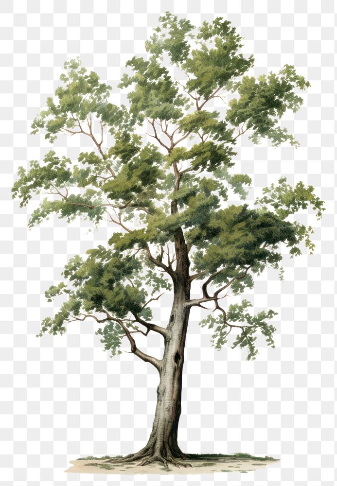 PNG Botanical illustration of a tree plant tranquility outdoors.