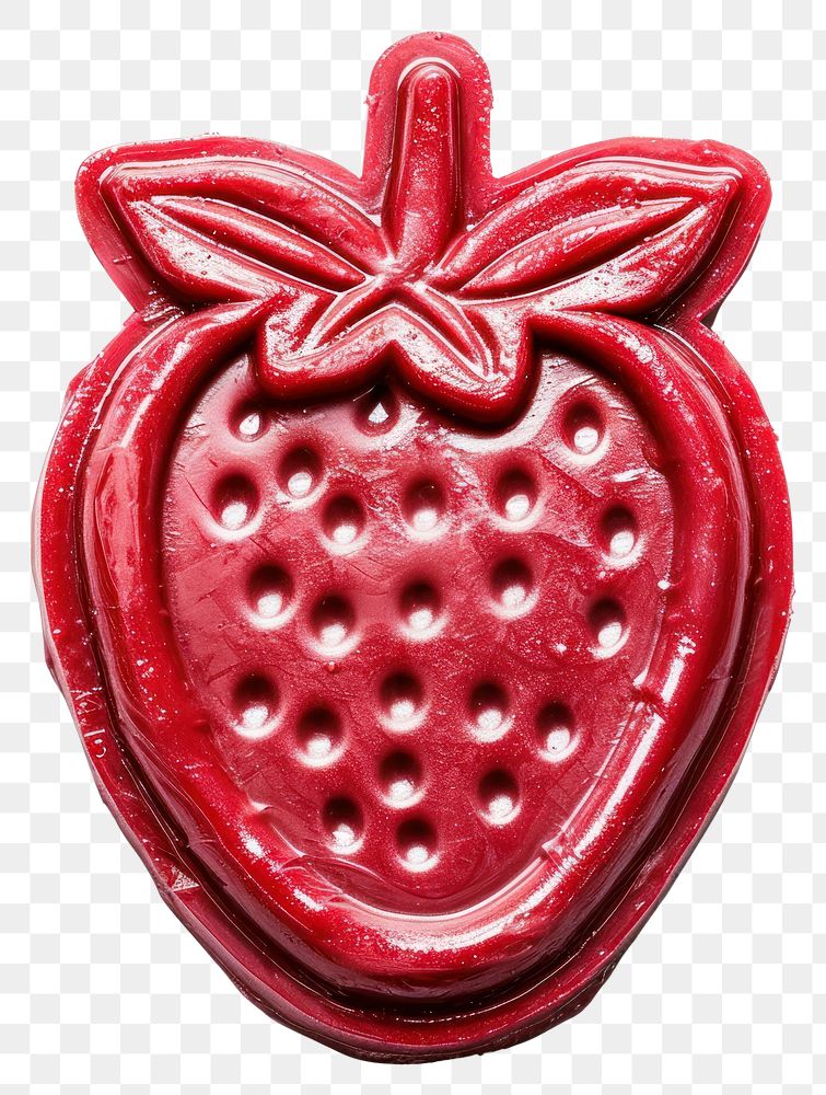 PNG Seal Wax Stamp strawberry food white background confectionery.