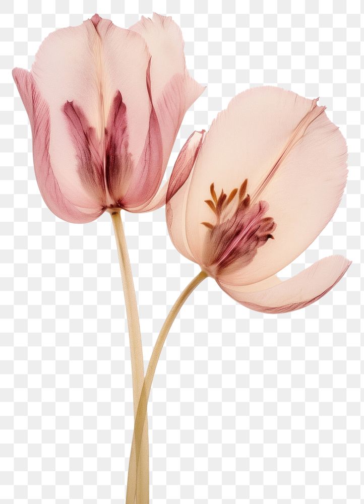 PNG Real Pressed tulip flowers blossom petal plant.