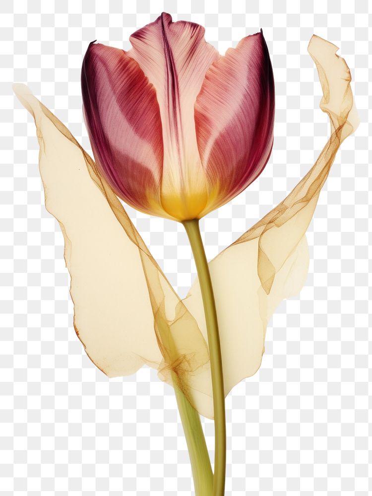 PNG Real Pressed tulip flower petal plant.