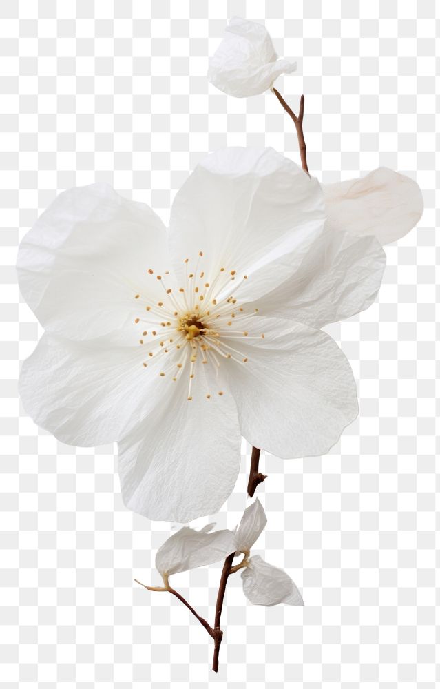 PNG Real Pressed white cherry blossom flower petal plant.