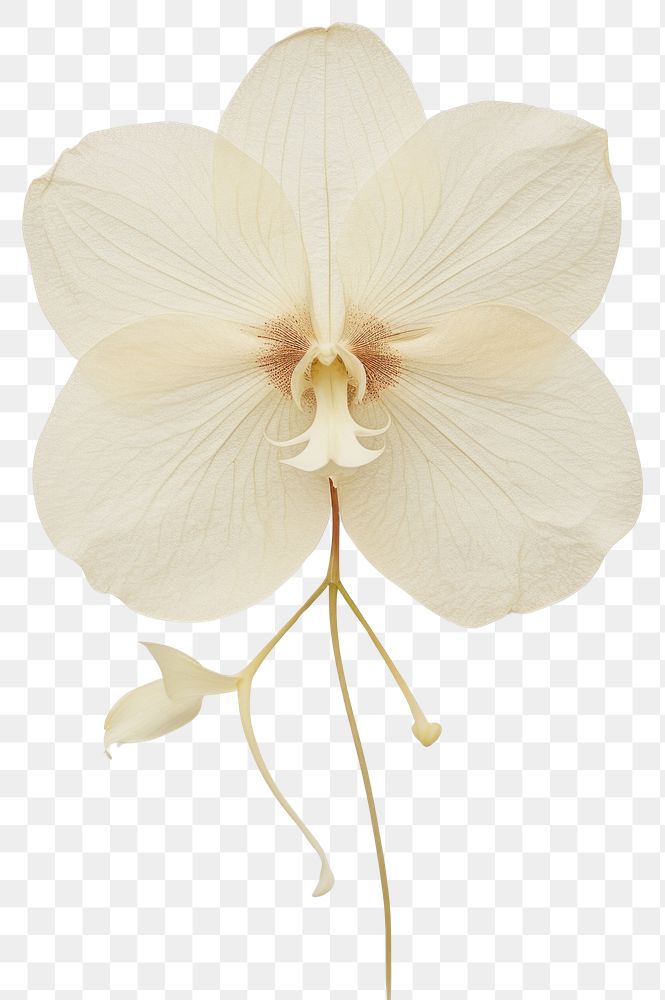 PNG Real Pressed white orchid flower petal plant.