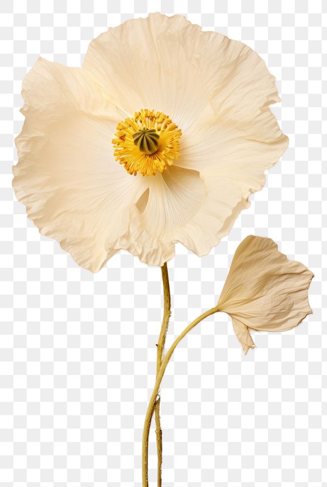 PNG Real Pressed white poppy flower petal plant.