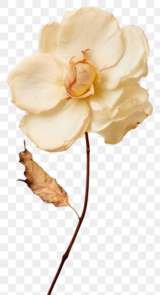 PNG Real Pressed white rose flower petal plant.