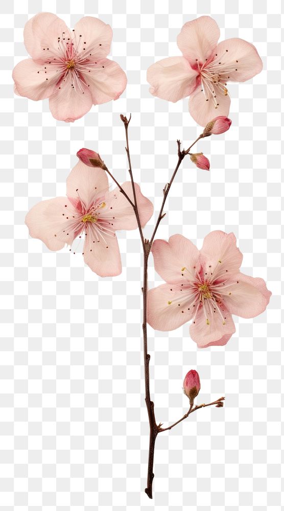 PNG Real Pressed cherry blossom flower petal plant.