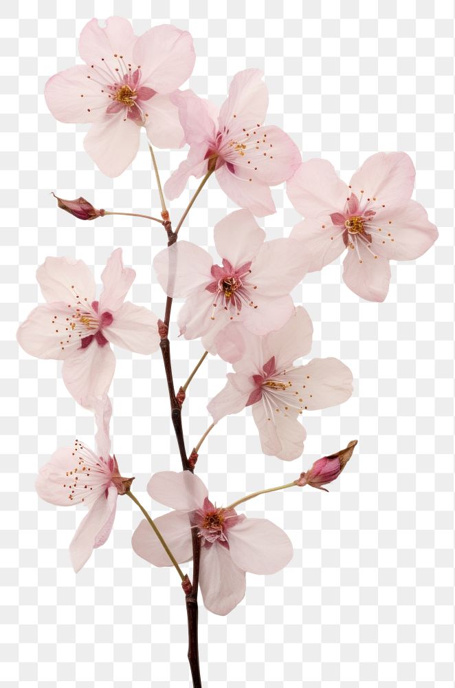PNG Real Pressed cherry blossom flower plant inflorescence