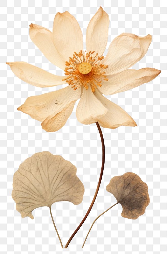 PNG Real Pressed lotus flower petal plant.