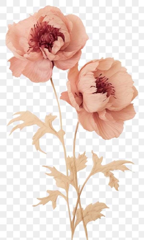 PNG Real Pressed peony flowers petal plant rose.
