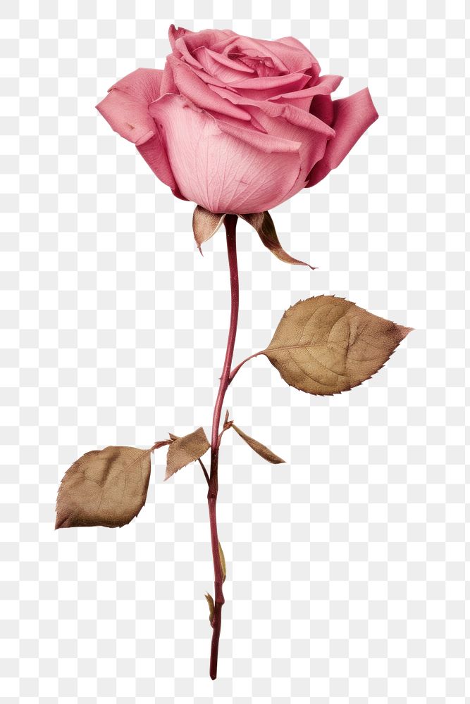 PNG Real Pressed pink rose flower petal plant