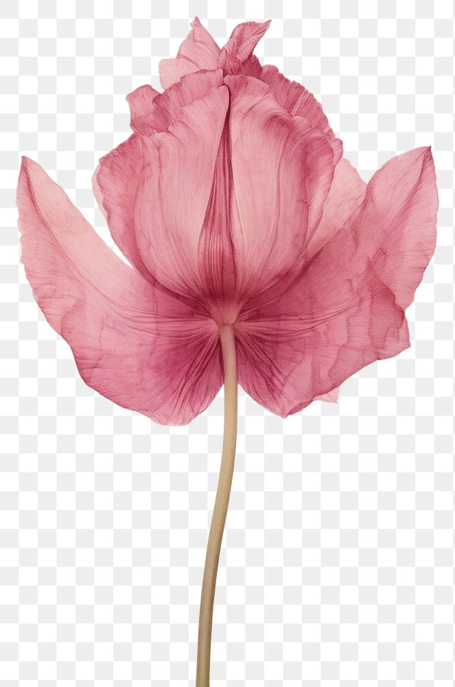 PNG Real Pressed pink tulip flower petal plant