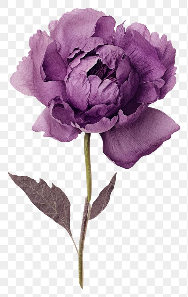 PNG Real Pressed purple peony flower plant rose