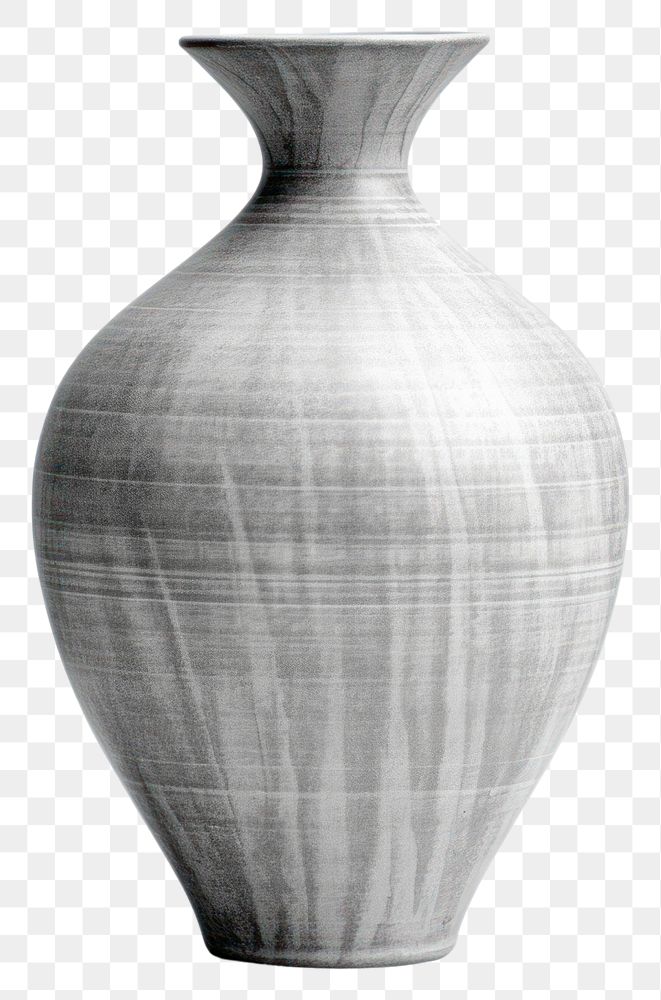 PNG  Grey vase monochrome pottery white. AI generated Image by rawpixel.