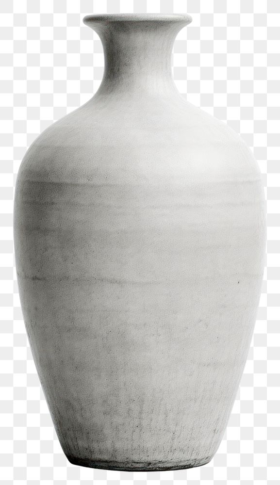 PNG  Grey vase monochrome porcelain pottery. AI generated Image by rawpixel.