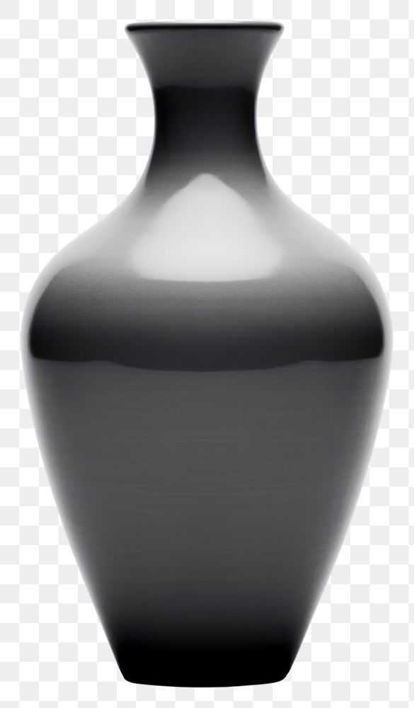 PNG  Grey vase monochrome pottery bottle. AI generated Image by rawpixel.