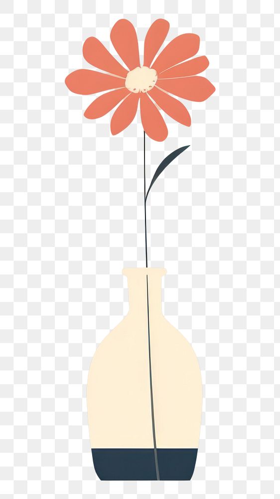 PNG  Illustration of a flower art plant vase.