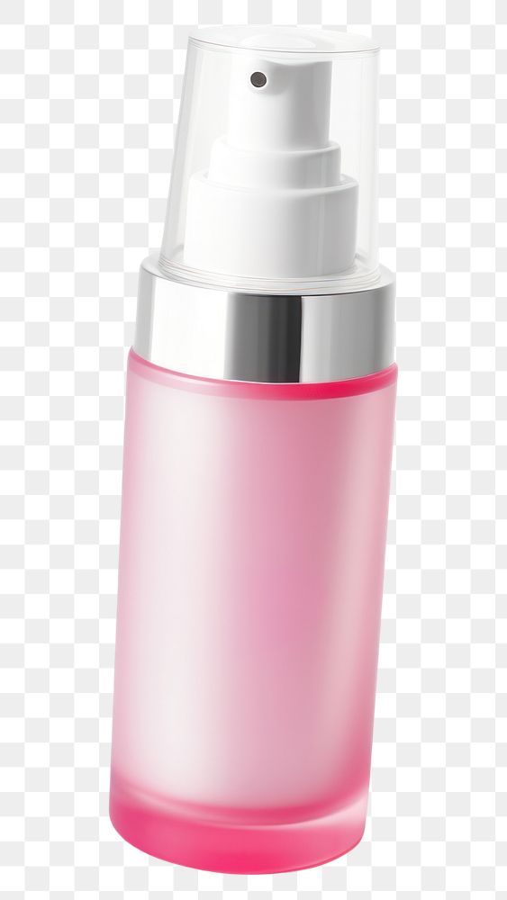 PNG Bottle of pink cosmetic moisturizer cosmetics bottle white background.