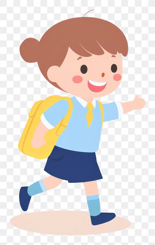 PNG Child carrying a school bag cartoon cute photography. AI generated Image by rawpixel.
