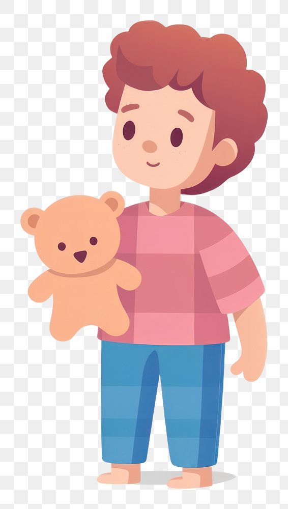 PNG Boy wearing pajamas holding cartoon cute. AI generated Image by rawpixel.