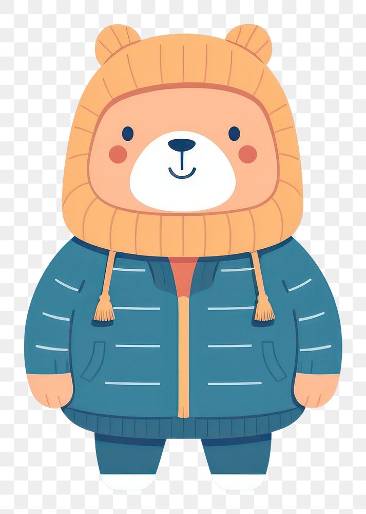 PNG Bear wearing a winter cloth cute anthropomorphic representation. AI generated Image by rawpixel.
