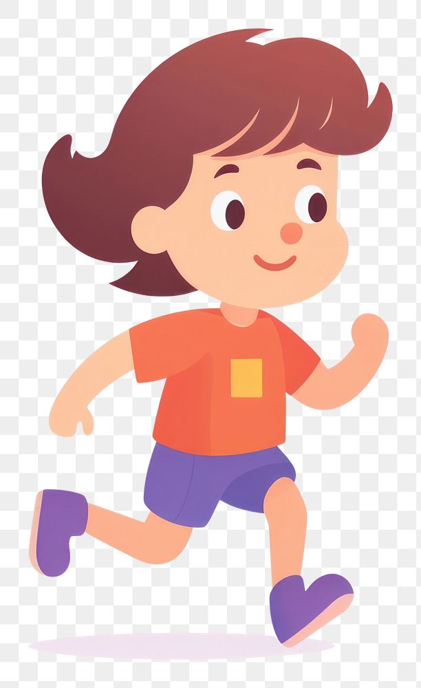 PNG Girl running cartoon cute exercising. AI generated Image by rawpixel.