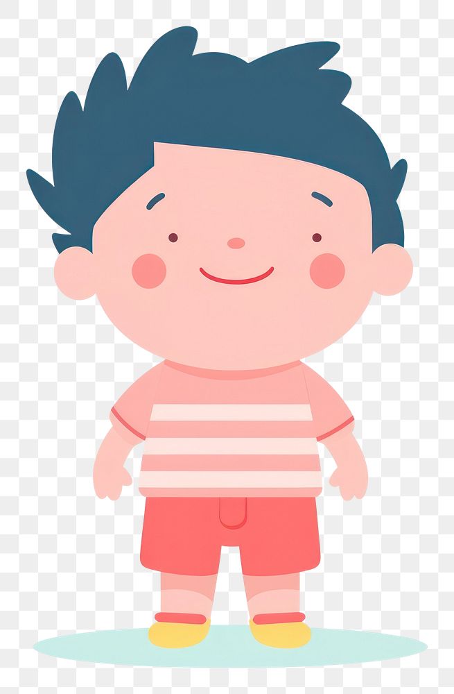 PNG Front asain happy boy cartoon child baby. 