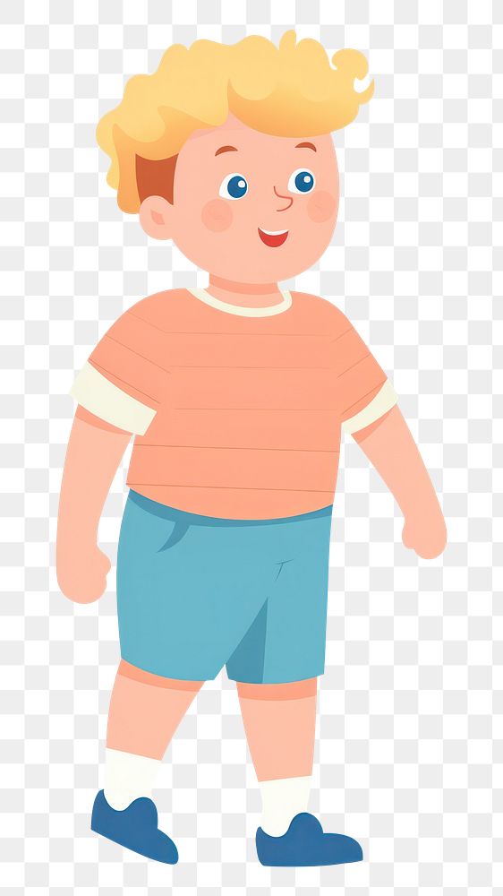 PNG Happy kids walking cartoon shorts cute. AI generated Image by rawpixel.