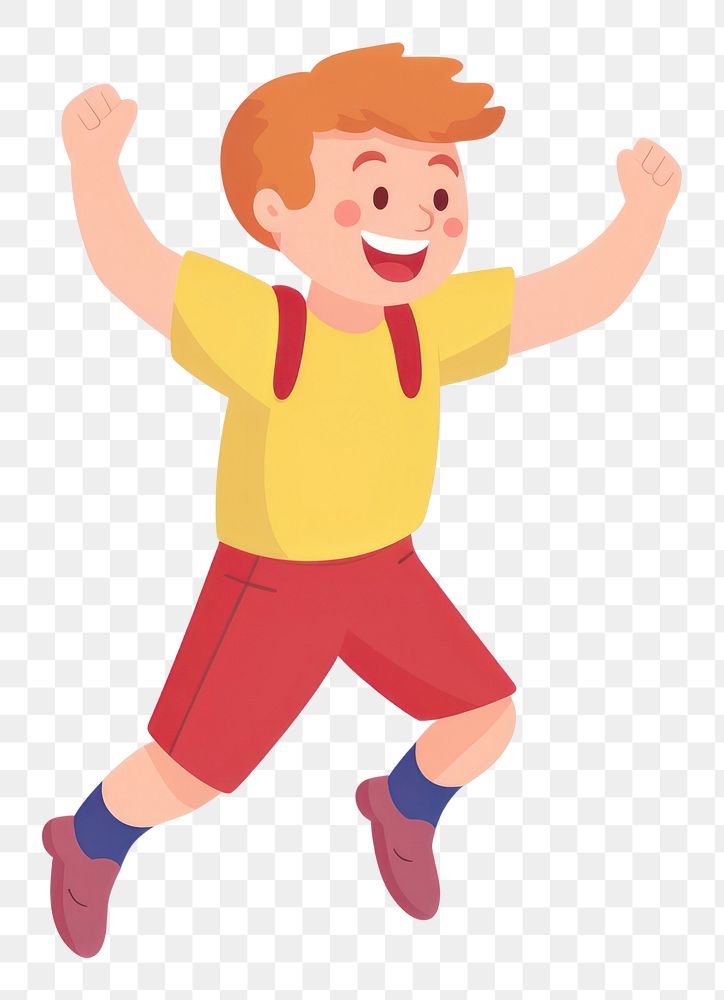 PNG Happy jumping boy cartoon white background exercising. AI generated Image by rawpixel.