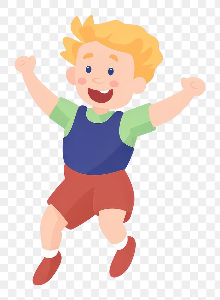 PNG Happy jumping boy cartoon child cute. AI generated Image by rawpixel.