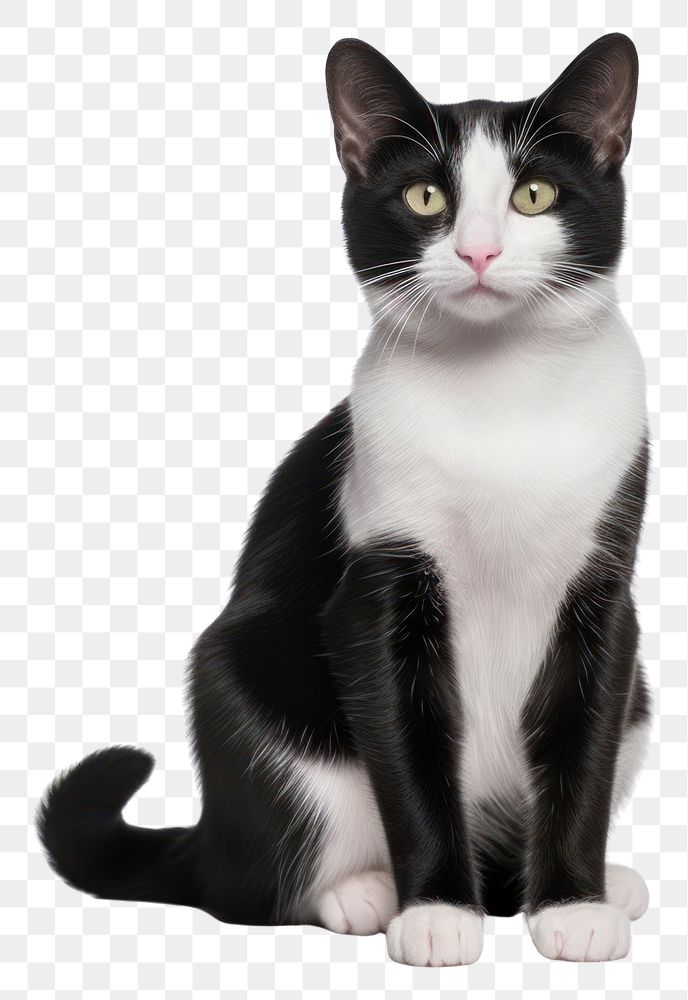 PNG Cute black and white Bicolor cat animal mammal cute